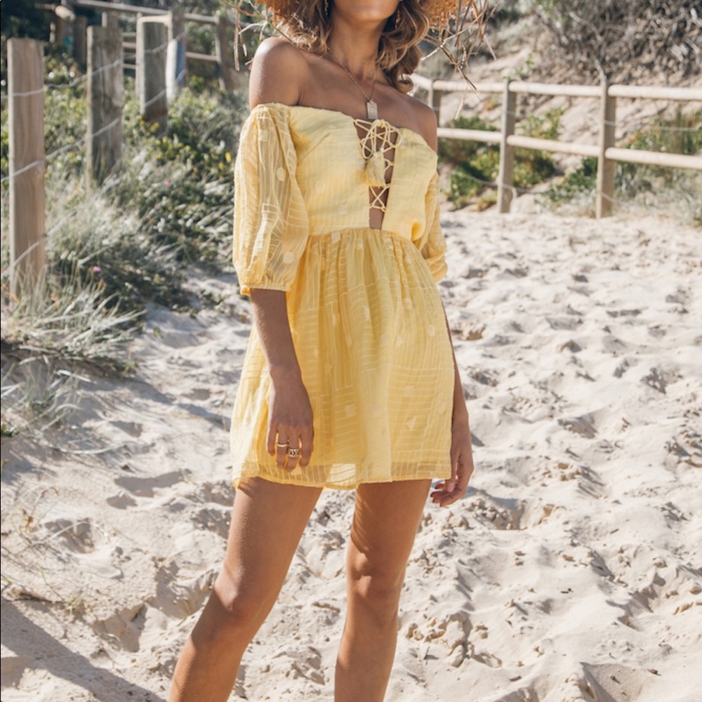 Yellow mini dress - size AU 10